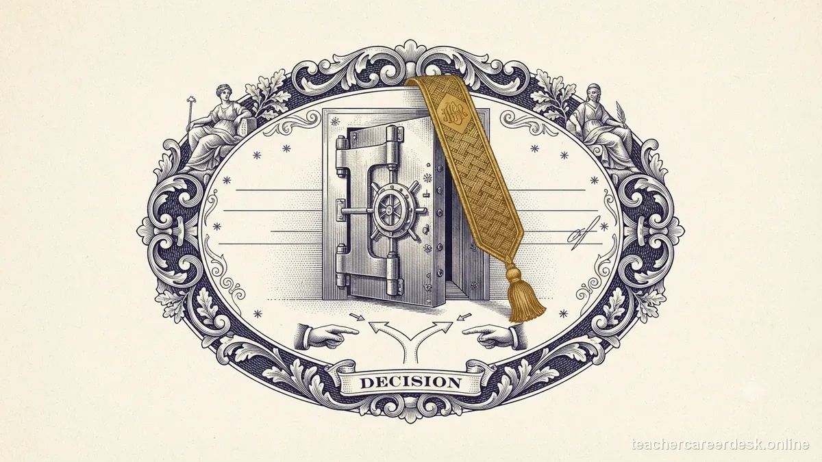 Engraved certificate-style illustration for “Leaving Teaching: Should You Leave Your Pension Contributions in the System?” — Teacher Career Desk