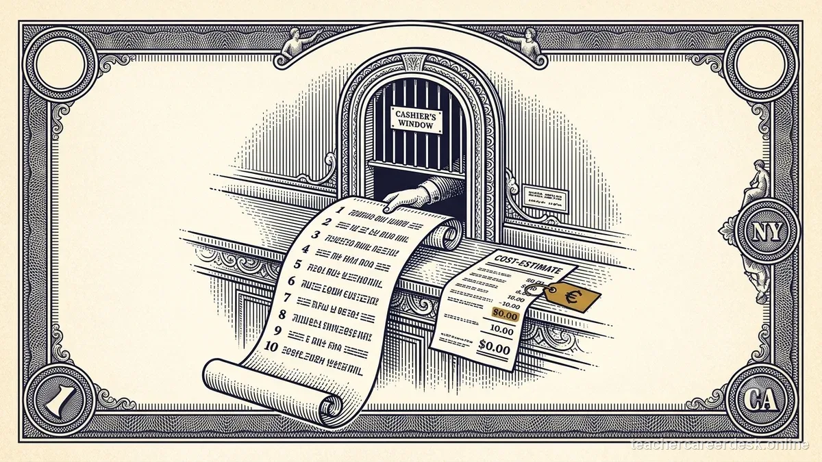 Engraved certificate-style illustration for “Teacher Service Credit Buyback: 10 Questions to Ask Before Paying” — Teacher Career Desk
